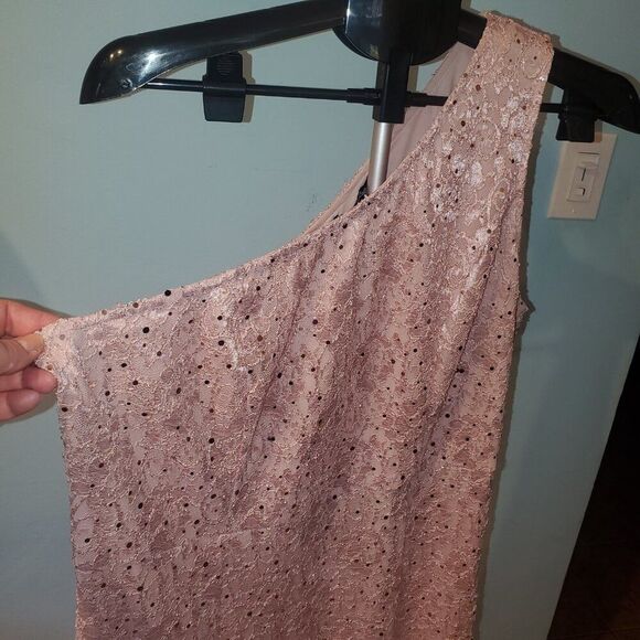 Sz XL One Shoulder Pink, Sparkle, Gown - Princess, Halloween, Formal, Party Long - Picture 2 of 16